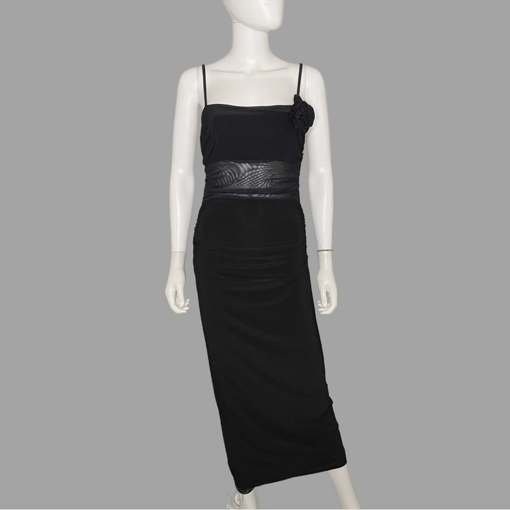 Elegant Black Spaghetti Strap Y2K Maxi Dress